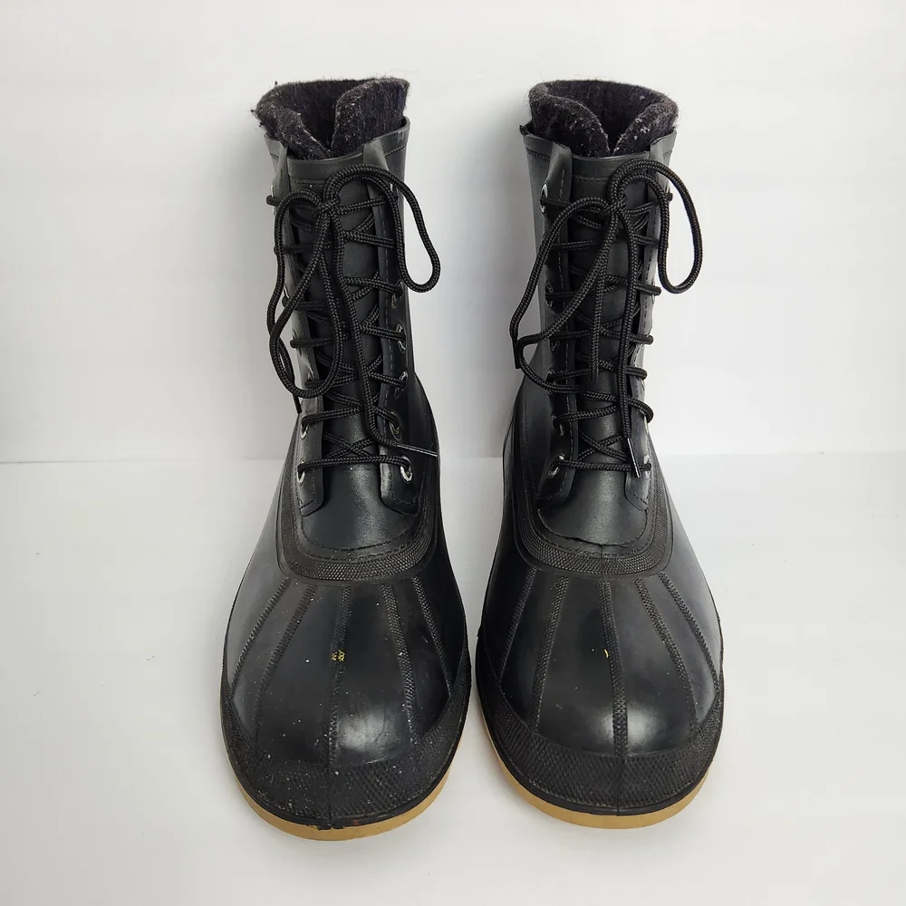Bata Mens Size 11 Waterproof Rubber Duck Boots Felt Liners 9